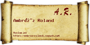 Ambróz Roland névjegykártya
