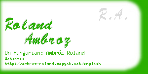roland ambroz business card